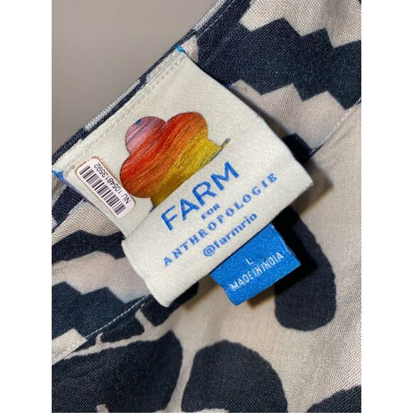 One-Shoulder Linen Palm Tree Dress size L - Picture 14 of 16